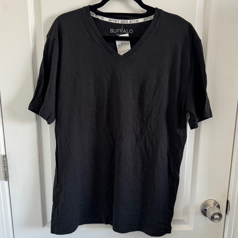 Buffalo David Bitton Black V-Neck T-Shirt